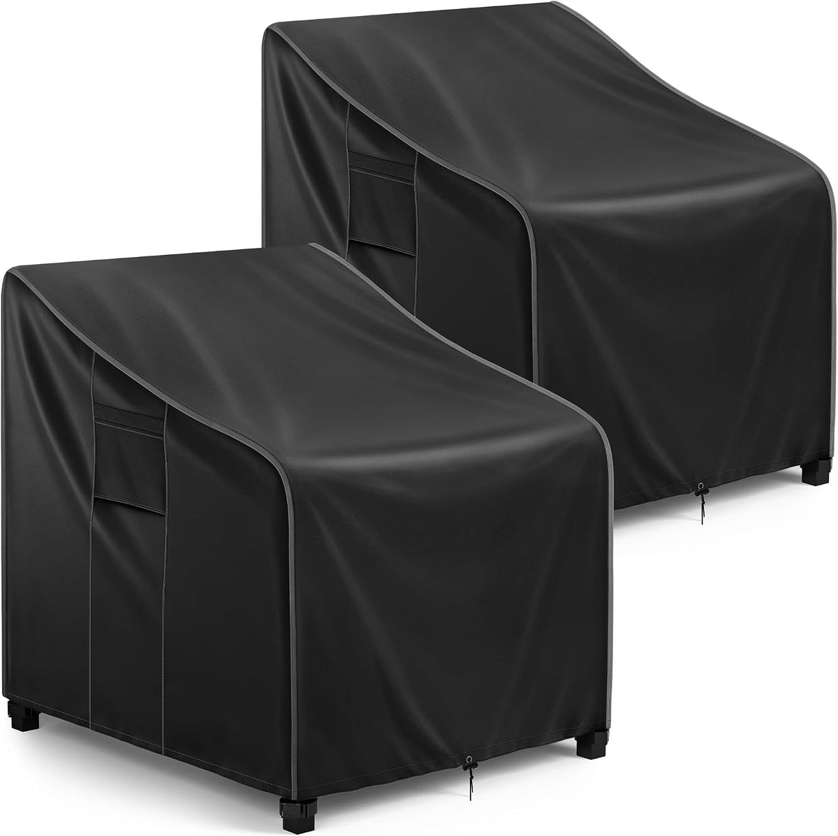 Black patio chair covers, 2 pack — original product photo.