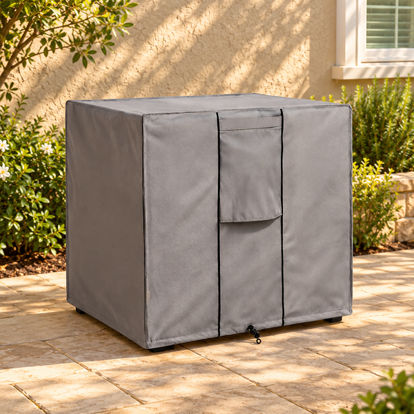 Central AC covers in a sunlit outdoor setting
